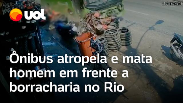 Ônibus atropela e mata homem que consertava moto no Rio; vídeo mostra momento