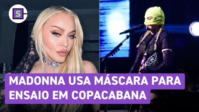 Madonna surpreende ao usar máscara no ensaio prévio do seu show em Copacabana