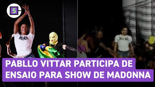 Pabllo Vittar carrega Madonna no colo durante ensaio para show em Copacabana
