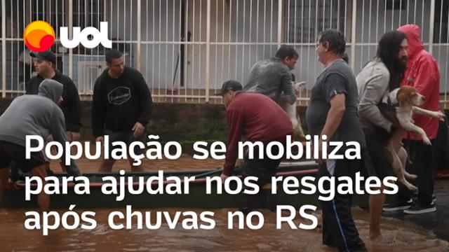 Chuvas no RS: população se mobiliza para ajudar nos resgates das vítimas das inundações; veja vídeo