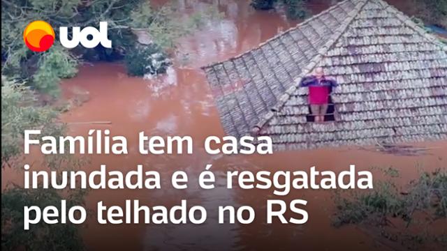 Inundação no Rio Grande do Sul: Família é resgatada pelo telhado em Cruzeiro do Sul; vídeo