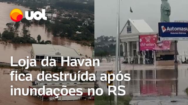 Chuvas no RS: Vídeo flagra loja da Havan destruída após inundações em Lajeado; veja antes e depois