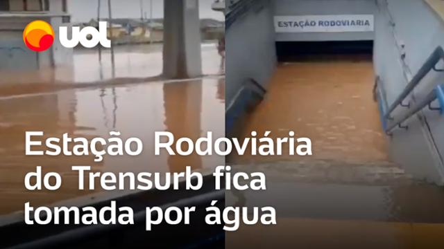 Estação Rodoviária do Trensurb fica tomada por água em Porto Alegre; veja vídeo