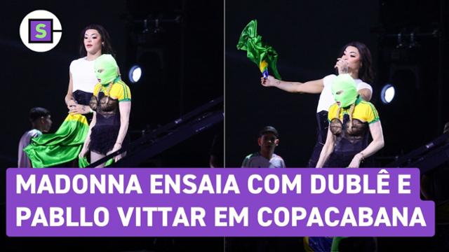 Madonna fez novo ensaio ao lado de Pabllo Vittar e dublê em Copacabana