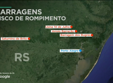 Quatro barragens têm risco de ruptura no RS e podem comprometer Lago Guaíba