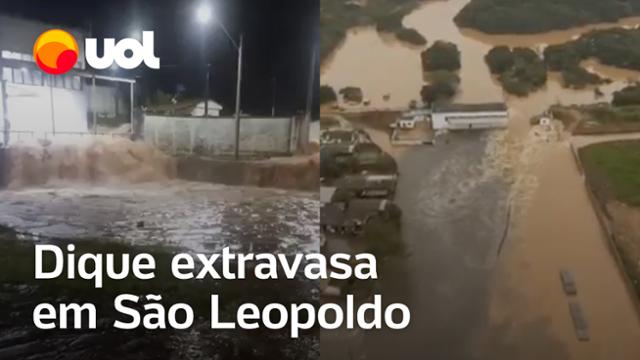 Dique extravasa em São Leopoldo, na Grande Porto Alegre