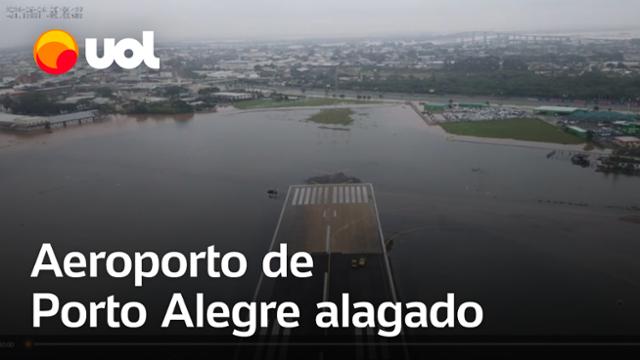 Aeroporto Internacional de Porto Alegre tem pátio e pistas alagados 