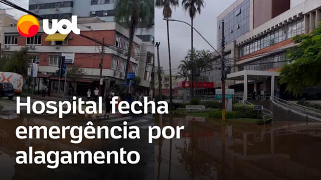 Acessos a hospital em Porto Alegre são bloqueados por alagamentos
