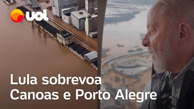 Lula, Pacheco, Lira e Fachin sobrevoam áreas atingidas pelas enchentes no RS