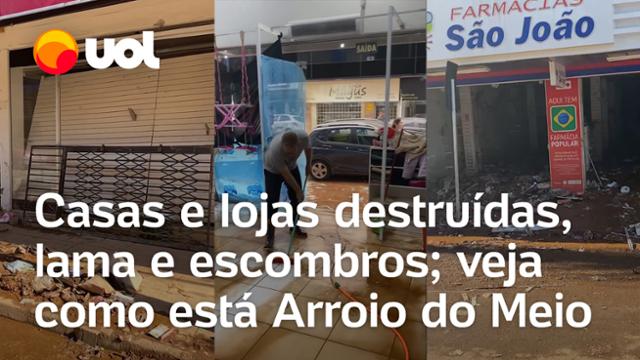 Enchentes no RS: Arroio do Meio sofre com destruição, lama e saques em lojas após chuvas; vídeos