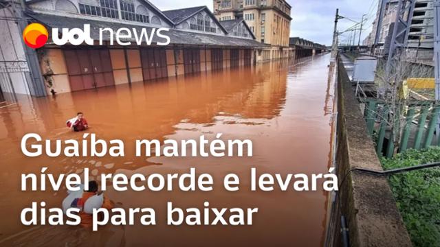 RS: Guaíba mantém nível recorde e levará dias para baixar mesmo com trégua da chuva no Rio Grande do Sul