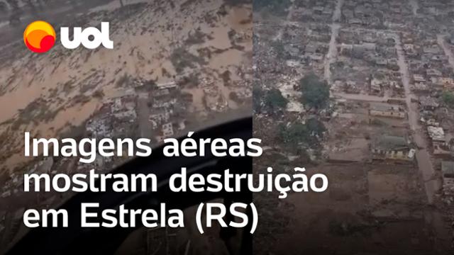 Calamidade no Rio Grande do Sul: Imagens aéreas mostram destruição em Estrela após chuvas