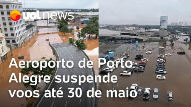 Chuvas no RS: Aeroporto Internacional Salgado Filho suspende voos até 30 de maio em Porto Alegre