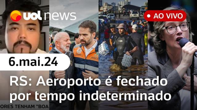 UOL News 2ª Edição com Diego Sarza, Sakamoto, Maria do Rosário e Carlos Nobre 06/05/2024