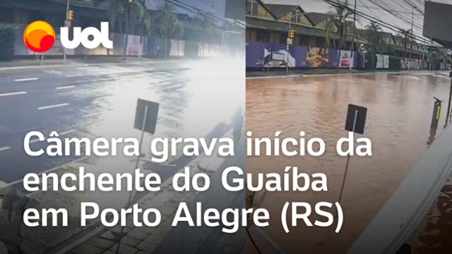 RS: Câmera mostra início da enchente do Guaíba em Porto Alegre; veja vídeo