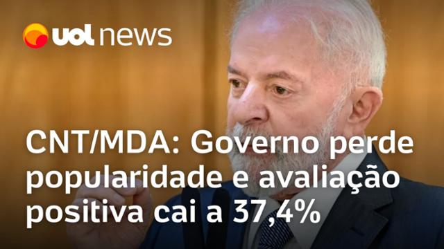 Governo Lula perde popularidade e avaliação positiva cai a 37,4%, mostra pesquisa CNT/MDA