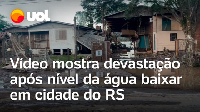Rio Grande do Sul: Nível da água baixa em Venâncio Aires e revela devastação total; vídeos