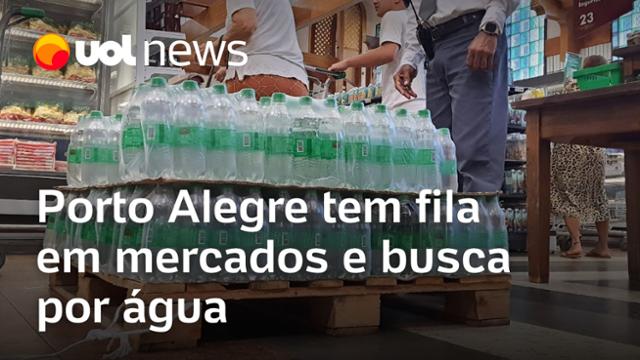 Água acaba em quatro horas, e mercado em Porto Alegre tem filas para abastecimento