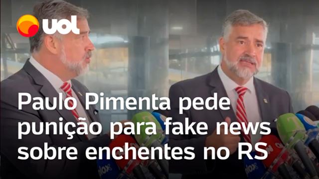 Rio Grande do Sul: Paulo Pimenta diz que governo acionou a PF para punir ?indústria das fake news?