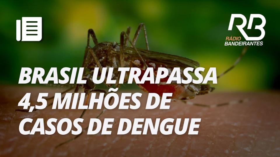 Brasil registra 2.336 mortes por dengue e mais de 4,5 milhões de casos