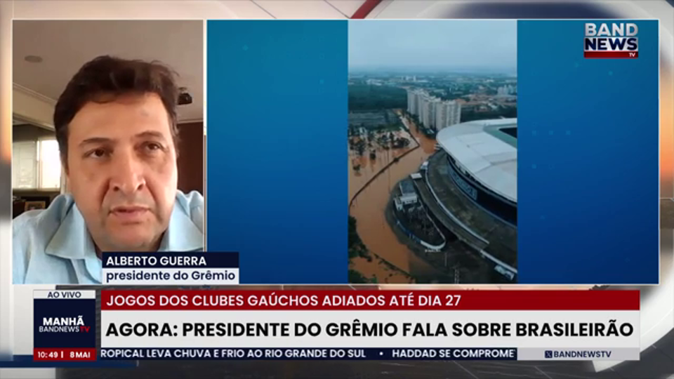 Presidente do Grêmio detalha planos do clube após enchentes no RS