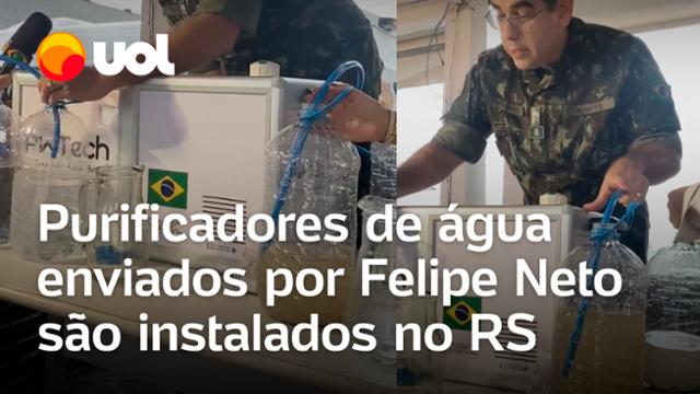 Rio Grande do Sul: FAB começa instalação de purificadores de água enviados por Felipe Neto; vídeo
