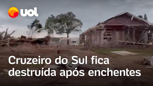 Rio Grande do Sul: Vídeo mostra destruição em Cruzeiro do Sul, no Vale do Taquari, após enchentes