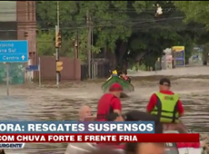 Chuva e ventos fortes interrompem buscas em Porto Alegre
