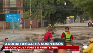 Chuva e ventos fortes interrompem buscas em Porto Alegre