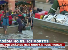 Idoso é resgatado em canoa no Rio Grande do Sul