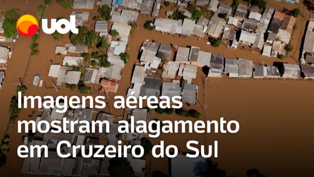 Rio Grande do Sul: imagens aéreas mostram Cruzeiro do Sul tomada por água