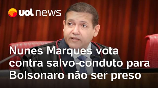 Nunes Marques vota contra salvo-conduto para que Bolsonaro não seja preso por golpe