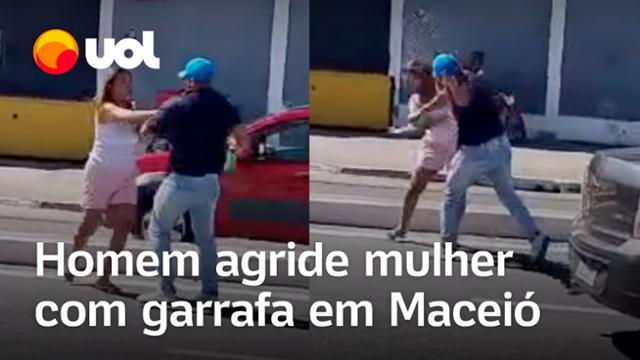 Homem agride mulher com garrafa após acidente de trânsito em Maceió