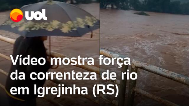 Rio Grande do Sul: Correnteza forte do rio Paranhana, em Igrejinha, assusta moradores; veja vídeo
