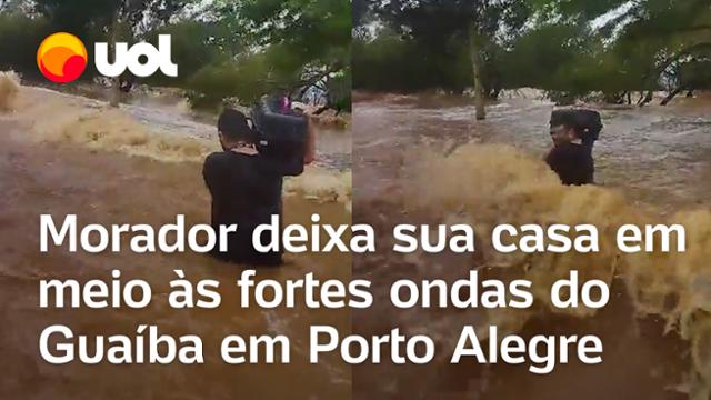 Chuvas no RS: Vídeo mostra ondas do Guaíba no bairro Lami, em Porto Alegre; moradores deixam casas