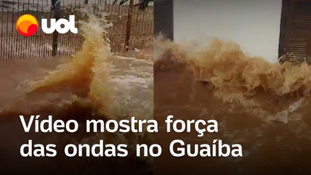 Vídeos mostram força das ondas no Guaíba em Porto Alegre; veja