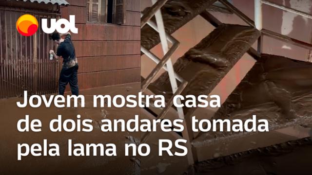 Jovem volta para casa em Lajeado (RS) e mostra andares tomados pela lama; veja vídeo