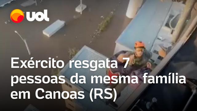 Canoas (RS): Exército resgata 7 pessoas da mesma família ilhadas em telhado; veja vídeo