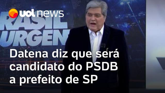 Datena diz que será candidato do PSDB a prefeito de São Paulo nas eleições de 2024