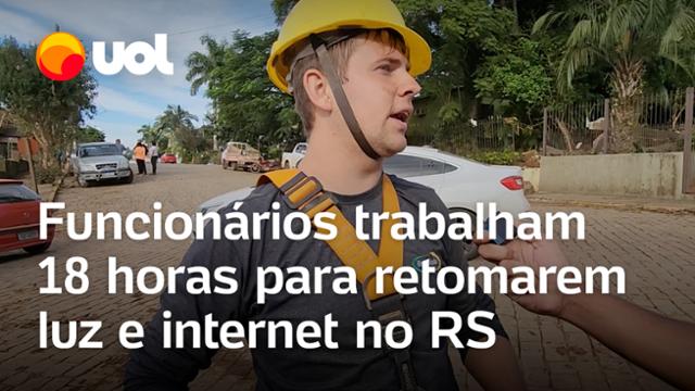 Funcionários trabalham 18 horas sem parar para retomarem luz e internet em Roca Sales (RS); vídeo