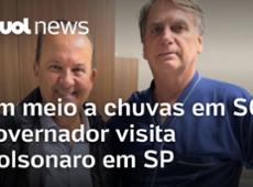 Em meio a chuvas em Santa Catarina, governador visita Bolsonaro em hospital