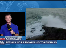 Ressaca no Rio de Janeiro causa ondas de 3 metros