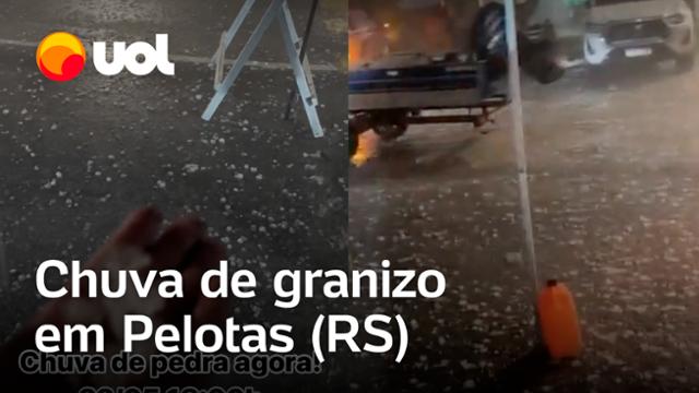 Rio Grande do Sul: Pelotas tem chuva de granizo na noite desta quarta (22); veja vídeos