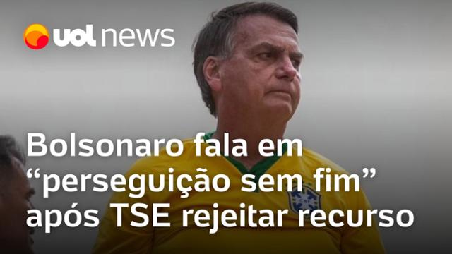 Bolsonaro tem inelegibilidade mantida após Moraes negar recurso e fala em ?perseguição sem fim?