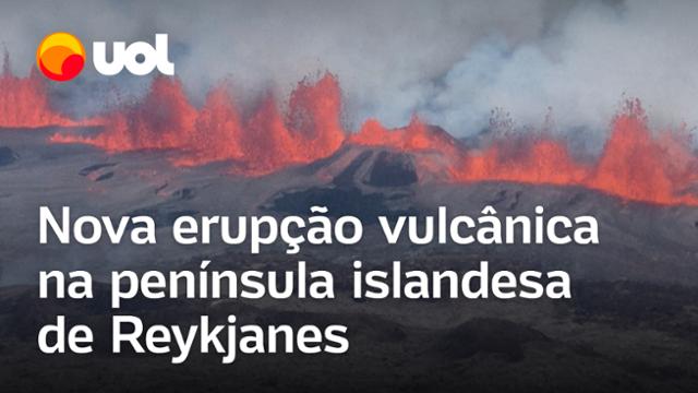 Vídeos mostram erupção vulcânica em Reykjanes, na Islândia