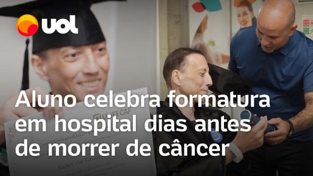 Aluno celebra formatura em hospital dias antes de morrer de câncer