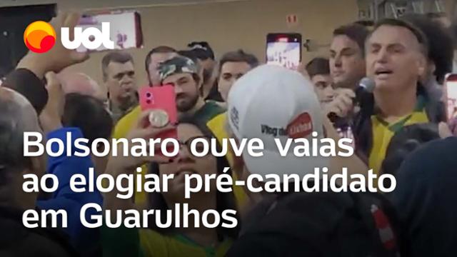 Bolsonaro ouve vaias dos próprios apoiadores ao elogiar pré-candidato em Guarulhos