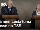 Cármen Lúcia toma posse como presidente do TSE; Nunes Marques é o vice