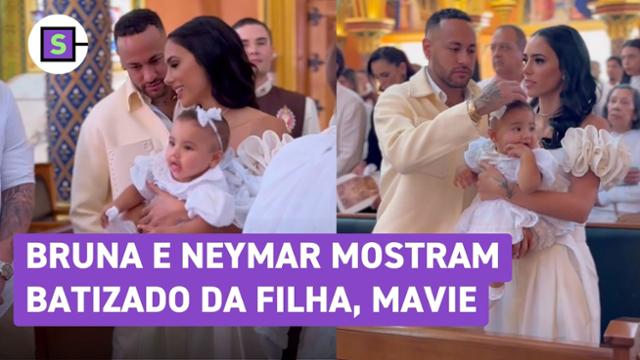 Bruna Biancardi mostra bastidores de batizado de Mavie, sua filha com Neymar