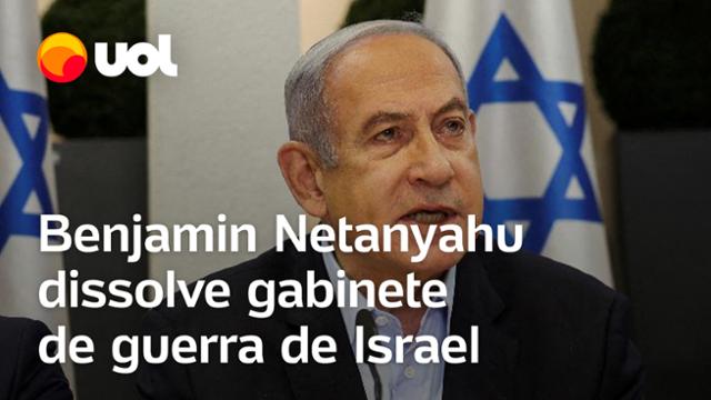 Guerra em Israel: Netanyahu dissolve gabinete de guerra israelense após saída de ministro; vídeo